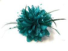 Flower Feather Bead Corsage