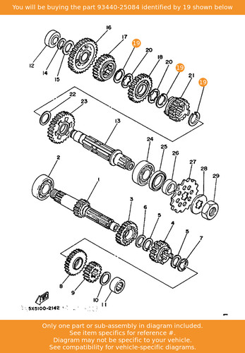 Yamaha circlip 93440 25084 - yamaha, 93440-25084