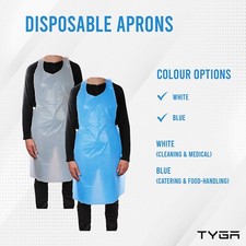 Disposable White or Blue Aprons Medical, Cleaning, Painting (200, 600, 1000 Pcs)