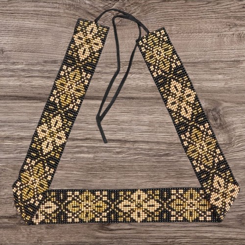 Beaded hat band geometric - hat,