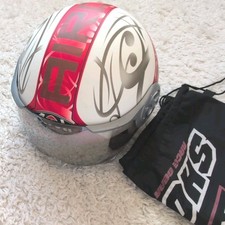 Airoh Open-Face Cruiser Helmet Red White Open Face + Sun Visor Motorcycle 