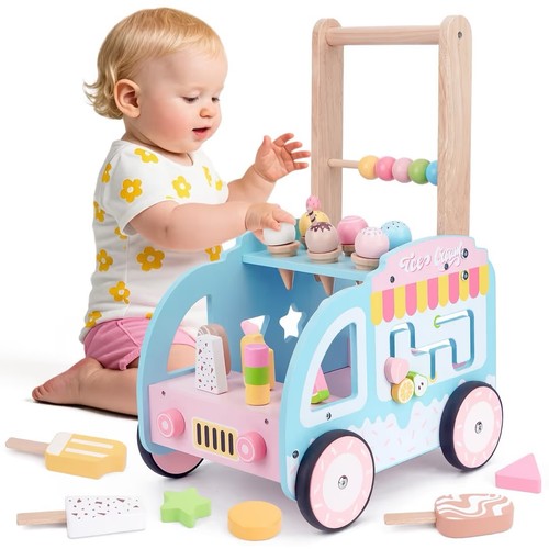 Wooden baby walker ice cream - walker,