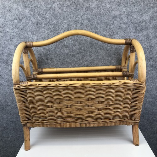 Wicker bamboo magazine rack - wicker,