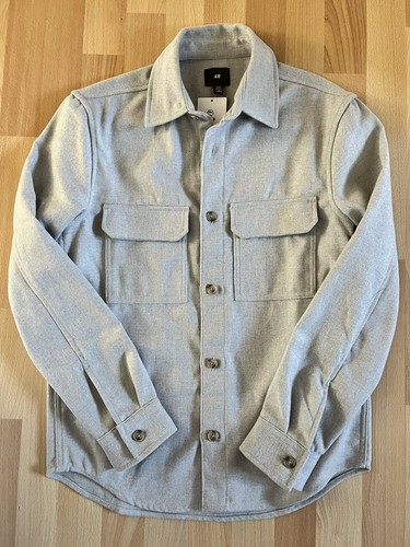 Men beige overshirt size - h&m,