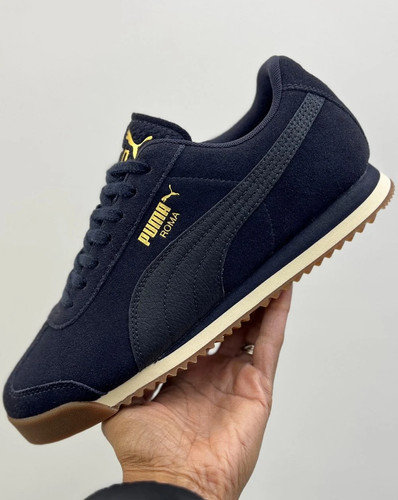Puma roma suede trainers navy - roma,