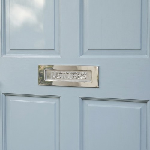 Polished metal letterbox - metal,