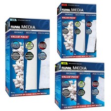 Fluval U2 U3 U4 Filter Media 6 Month Value Pack Bio Max Polycarb and Sponge Foam