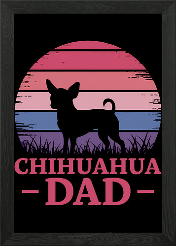 Chihuahua dad sunset framed - sunset,