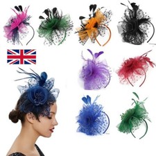 Flower Feather Fascinator Headband Wedding Hairband Ladies Day Royal Ascot Race