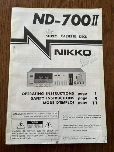 Nikko 700ii cassette tape - nikko, nd-700ii