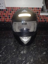 RIDE motorcylcles matt Black motorcycle/moped helmet with reflective stripset