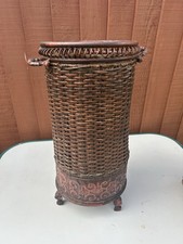Oriental Style Wicker Dust Bin/umbrella Stand