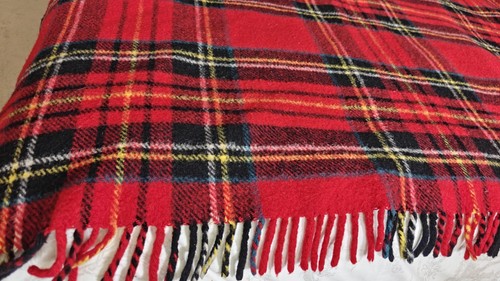 Vintage woven fringed - , wool