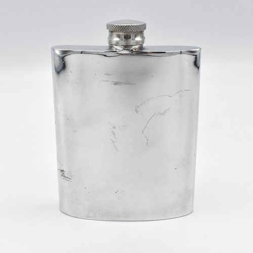 Vintage silver plated hipflask - silver,