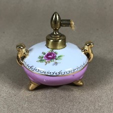 Pink Porcelain Perfume Atomizer Bottle Made in Japan Missing Squeeze Bulb