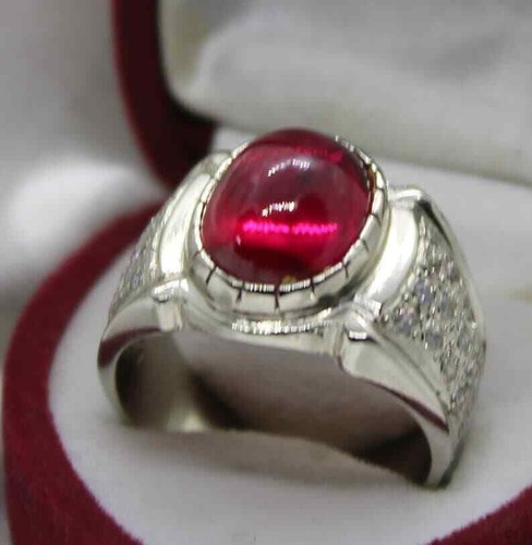 Lab created ruby cabochon - lab,