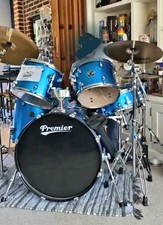 Blue Premier drum kit, in