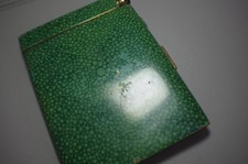 VINTAGE RARE AND OLD CIGARETTE CASE WITH A MATCH STRIKER LIGHTER SHAGREEN PATERN