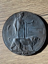 WW1 Death Plaque/dead Mans Penny - RICHARD JAMES ARTHUR