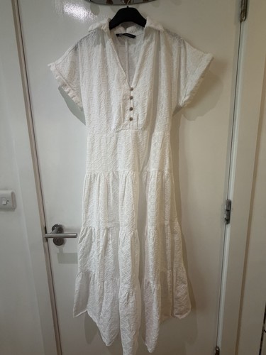 Zara white broderie - zara, midi