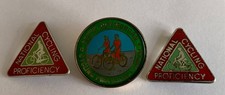 2x Vintage National  & 1x Rare South Glamorgan Cycling Proficiency Pin Badges