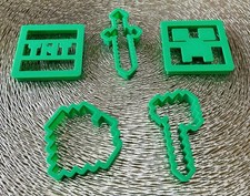 3D Printed Cookie Cutter Craft Minecraft Set Gift Set X5 Baking Play Dough Fun