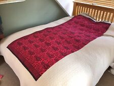 Old Vintage Batik Cap Ikan Mas Special Pink & Black Tribal Mask Fabric 40”x82”