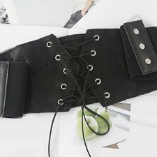 Leather Elastic Corset Wide