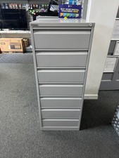 Bisley BCF85 7-Drawer 1321mm Card Index/Video Filing Cabinet Light Grey