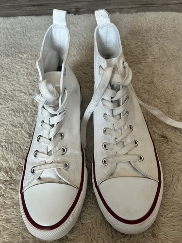 Primark white high top canvas - white,