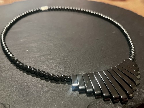 Vintage black hematite - vintage,