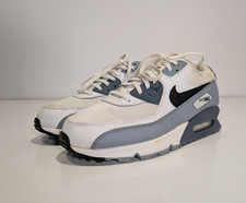 Nike Air Max 90 Essential Trainers Men's UK 9 White Armory Blue Shoes AJ1285-108