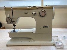 vintage Elna electric sewing machine  + case, pedal, feet, accessories, working
