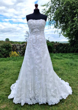 Sottero & Midgley Satin Lace Bridal Gown / Wedding Dress UK 8/10