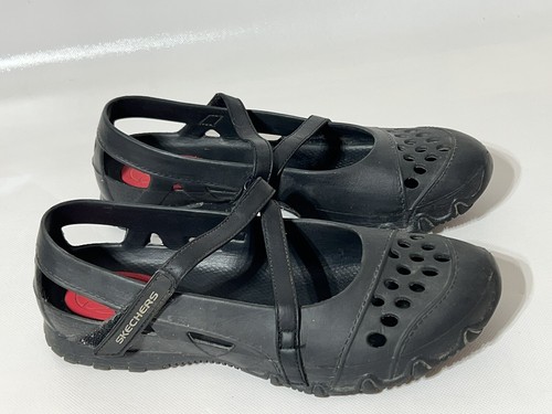 Skechers black rubber ballet - black,