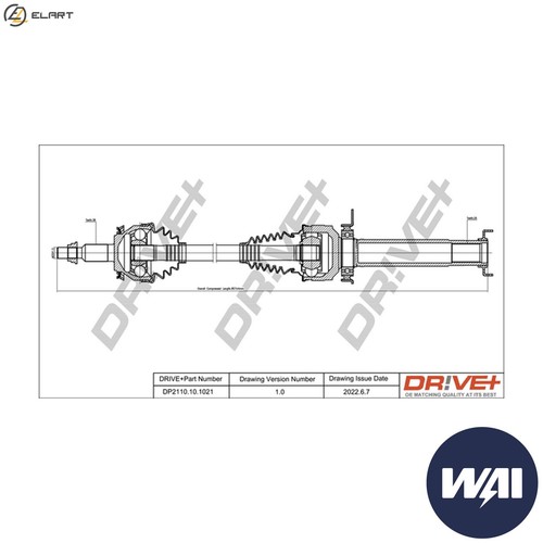 Drive shaft dp2110 1021 - drive,