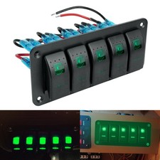 5 Gang Green LED Toggle Switch