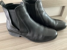 Black Leather Slip On Chelsea Boots From Joules Size 5