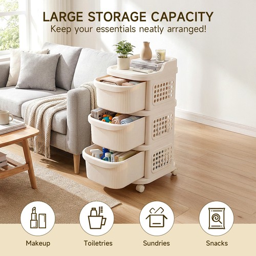 Plastic drawer storage trolley - plastic,