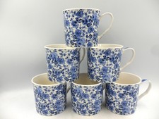 Set of 6 Palace Mugs in Blue Rose design.