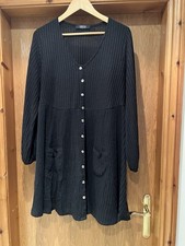 Simply Be Size 20 Black Smock Dress With Button Up The Front.