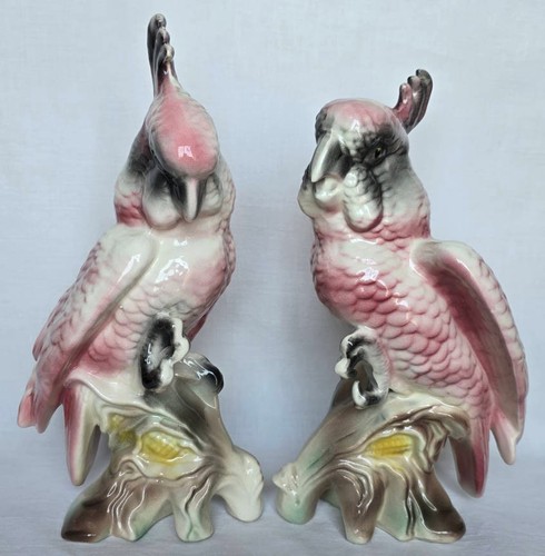 Pair large 1940s cockatoos - pair,