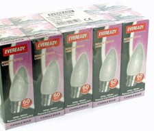 10 x Eveready 60W BC B22 Opal Candle Light Bulbs