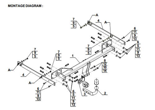 Swan neck tow bar for - swan,