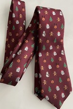 Silk Tie, Men’s, Christmas, Multicoloured Santa Tree Snowman Rudolf