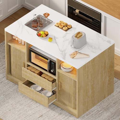 Natural kitchen island - natural,