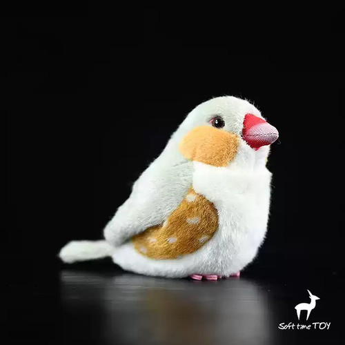 Grey zebra finch - pillow, toy