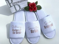 Personalised Bride slippers, bridesmaid slippers, mother of the bride gift