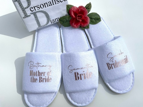 Personalised bride slippers - personalised,