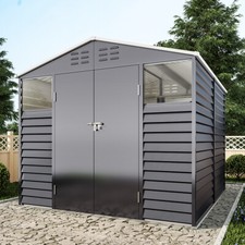 Venetian Metal Garden Shed 8 x 8.5 Garden Storage Sheds Summerhouse W/ Windows A